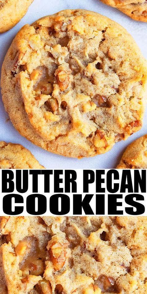 Snacks, Dessert, Desserts, Pecan Cookie Recipes, Butter Pecan Cookies, Pecan Cookies, Favorite Cookie Recipe, Butter Pecan, Yummy Cookies