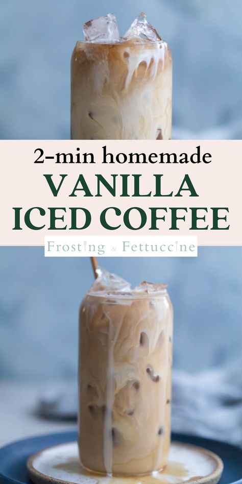 Frappuccino, Smoothies, Snacks, Homemade Coffee Drinks, Homemade Iced Coffee Recipe, Homemade Iced Coffee, Coffee Creamer Recipe, Iced Coffee Latte Recipe, Instant Iced Coffee Recipe