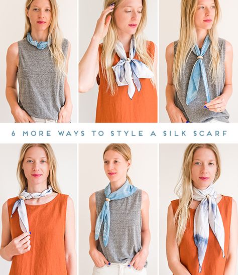 How To Wear Scarves, How To Wear A Scarf, Silk Scarf Tying, Ways To Tie Scarves, Scarf Knots, Ways To Wear A Scarf, Scarf Styles, Scarf Wearing Styles, Silk Scarf Style