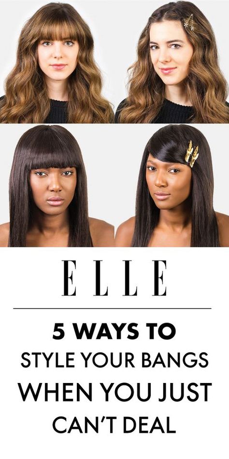 How to Style Bangs - 5 Hairstyles to Keep Your Bangs Out of Your Face How To Style Bangs, Twist Knot, Hairstyles With Bangs, Thick Hair Styles, Fringe Styles, Curly Hair Styles, Growing Out Bangs, Curly Hair With Bangs, Bangs Updo