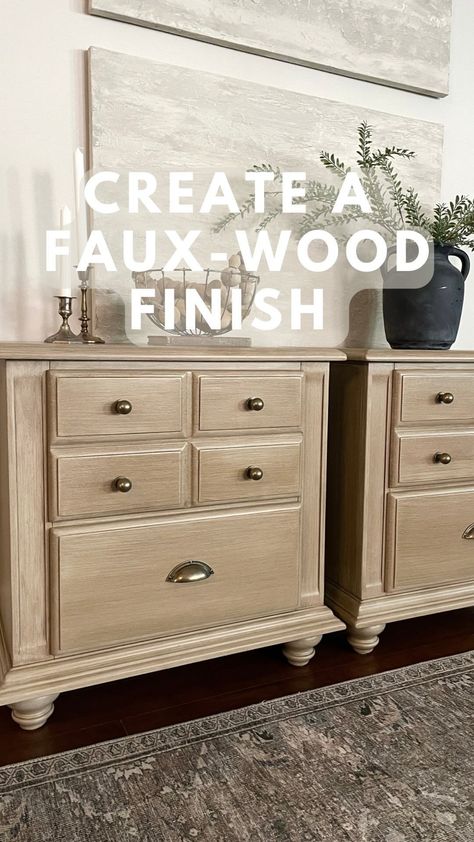 Share & Comment ‘DETAILS’ for a list of products I used to create a faux-wood finish 😍 A wood-like finish inspired by Pottery Barn’s… | Instagram Furniture Makeover, Upcycling, Pottery Barn, White Washed Furniture, Furniture Refinishing Techniques, Faux Wood Paint, Pottery Barn Paint, Wood Finish, Pottery Barn Desk