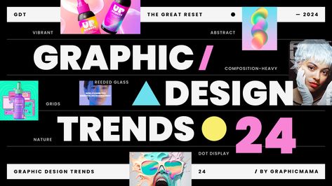 Graphic Design Trends 2024 - The Great Reset | GraphicMama Web Design Trends, Web Design, Retro, Design, Art Deco, Ux Design Trends, Graphic Design Trends, Graphic Design Themes, Ui Ux Design Trends