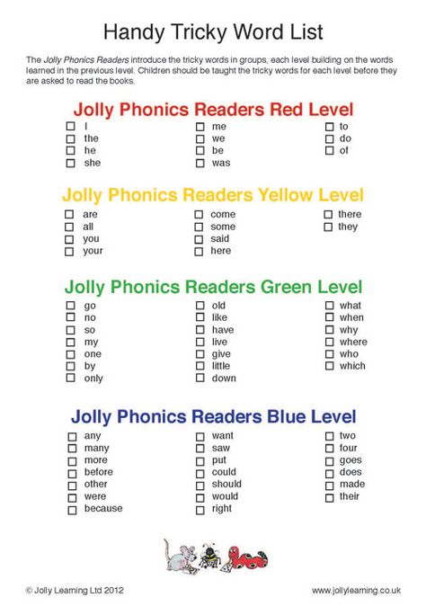 Handy Tricky Word List « « Jolly Learning Jolly Learning Humour, Pre K, Jolly Phonics Tricky Words, Phonics Sounds, Phonics Readers, Phonics Words, Phonics Rules, Jolly Phonics Activities, Phonics Books