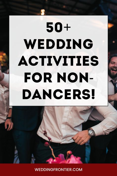 Engage and delight your wedding guests with a roster of over 50 alternative activities that don’t involve dancing. From laughter-inducing games to sweet, sentimental moments, craft a celebration like no other! #UniqueWedding #NoDanceRequired #WeddingActivities People, Wedding Games For Adults, Wedding Games For Guests, Games For Wedding Reception, Fun Wedding Games, Wedding Reception Games For Guests, Alternative Wedding Games, Fun Wedding Activities, Fun Wedding Entertainment