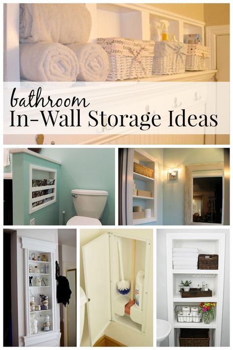 Bathroom Storage, Ideas, Molde, Laundry Room Storage, Recessed Storage, Storage Spaces, Bathrooms Remodel, Bathroom Wall Storage, Bathroom Renovation