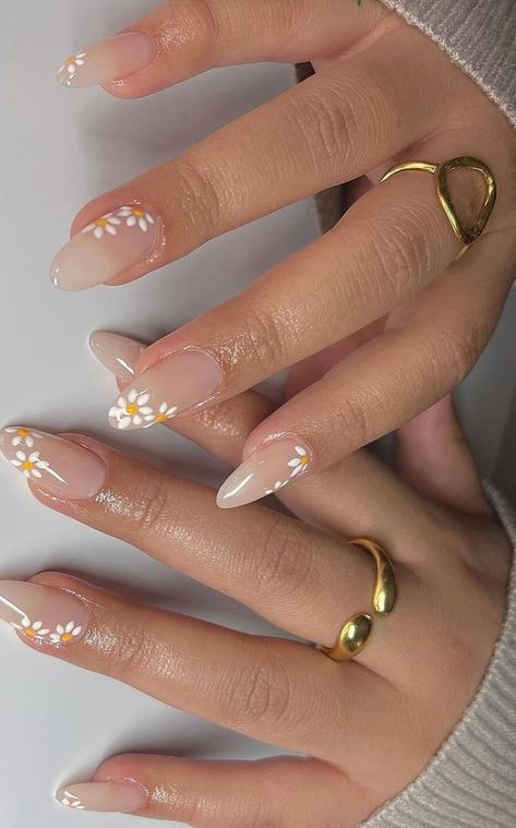 Looking for some flower nail designs? Check out this list of 35+ simple and cute flower nails! Perfect for gel, acrylic, and natural nails. Whether you prefer almond, oval, round, square, or coffin shapes, we've got you covered. From beautiful French tips to vibrant pink, white, blue, yellow, and green hues, these floral nail designs will add a touch of beauty to your fingertips.  (📷 nailsxmina IG) Purple Nail, Colourful Nails, Simple Spring Nails, Graduation Nails, Colorful Nails, Summery Nails, Spring Acrylic Nails, May Nails, Flower Nail Designs