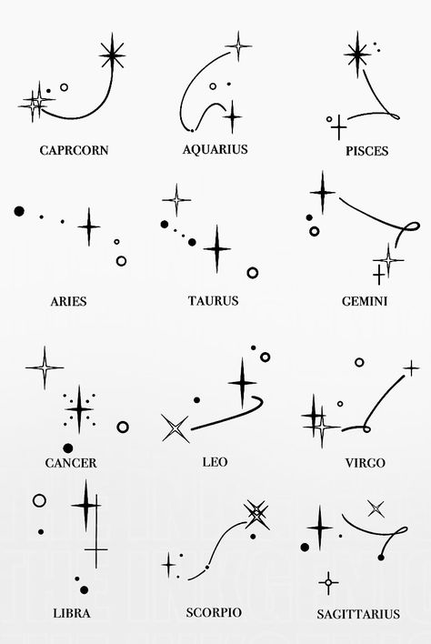 Star zodiac signs for tattoo ideas!
