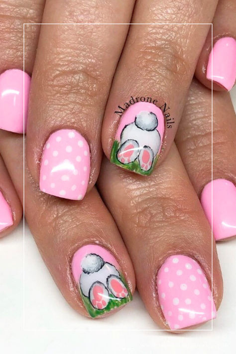 pink easter bunny nails Design, Nail Art Designs, Vintage, Pink, Easter Nail Designs, Easter Nails Design Spring, Easter Nail Art, Easter Themed Nails, Easter Nail Art Designs