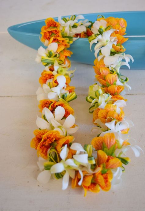Hawaiian Lei Flower, Orchid Lei, Hawaiian Wedding, Hawaiian Leis, Lei, Flower Lei, Dendrobium Orchids, Floral Garland, Flower Garlands