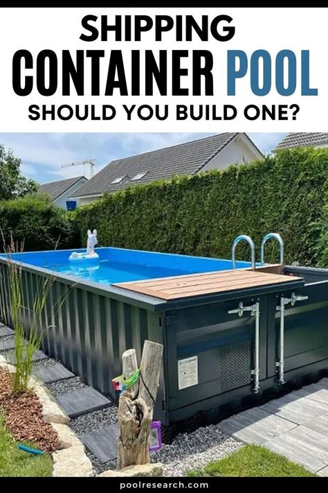 Should you get a shipping container pool? Here are the pros and cons. Shipping Container Homes, Shipping Container Pool, Shipping Container Swimming Pool, Shipping Container Home Designs, Shipping Container House Plans, Container Pool, Shipping Container Cabin, Container House Plans, Pool Cost