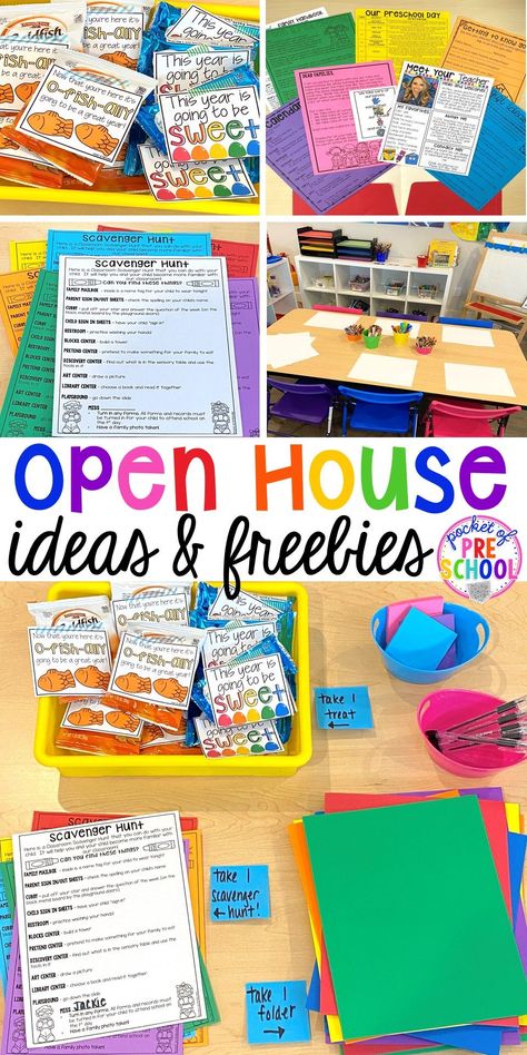 First Week Of School Ideas, Pre K, Kindergarten Open House Ideas, Pre Kindergarten Classroom, First Day Of School Activities, Prek Teacher, School Open House, First Grade Classroom, Open House Activities