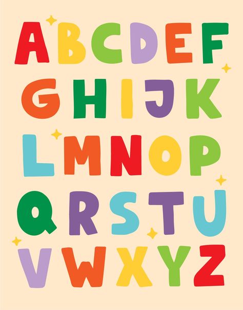 Kids Alphabet, Printable Alphabet Letters, Alphabet Wall, Alphabet Wallpaper, Cute Alphabet, Alphabet For Kids, Kid Fonts, Alphabet Poster, Alphabet Letters