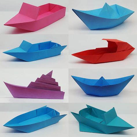 Visit my YouTube channel for 40 Plus #paperboats making instruction. #origamiboat #boat Origami Boat Instructions, Paper Boat Origami, Make A Paper Boat, Origami Toys, Diy Paper Toys, Paper Folding Crafts, Boat Crafts, Origami Boat, Folding Origami