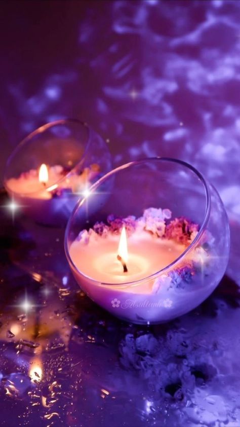 Candles, Bougie, Purple Candles, Lavender Spa, Candle Aesthetic, Lavender Aesthetic, Lavender Candles, Lavender Candle, Candle Light Photography