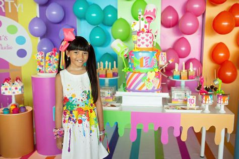 Colorful Art Themed Birthday Party Art, Ideas, Birthday Party Themes, Birthday Theme, 1st Birthday Girls, 10th Birthday Parties, Birthday Bash, Birthday Party, Art Birthday Party