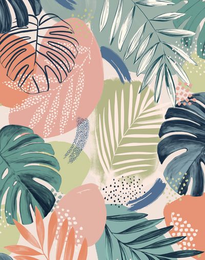 Art, Inspiration, Collage, Teal Wallpaper, Teal Blue, Print Wallpaper, Green Wallpaper, Pretty Wallpapers, Tropical Print