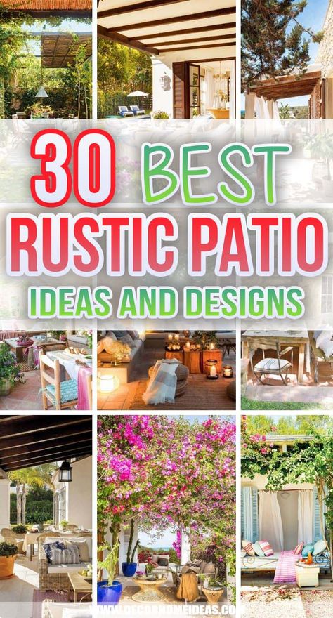 Best Rustic Patio Ideas. If you want maximal coziness for your patio, choose the rustic style. These rustic patio ideas will turn any backyard into warming and inviting outdoor space. #decorhomeideas Outdoor Kitchens, Gardening, Patio Ideas, Vintage, Boho, Home Décor, Outdoor Patio Ideas Backyards, Backyard Patio Designs, Backyard Patio