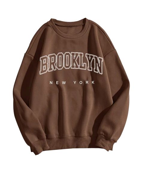 PRICES MAY VARY. cotton blend BROOKLY NEW YORK printed round neck sweatshirt for women, Fleece long sleeve casual pullover for girls Pull On closure Machine Wash 🌷Material: Made of pcotton blend fabric, soft, comfy and lightweight. Suitable for women, teens, 90s girls. 🌷Stylish Design:Brooklyn New York city letter print sweatshirt, fleece fabric, o neck, long sleeve, drop shoulder, loose fit, solid color, casual pullover top for petite girls and plus size girls. 🌷Easy To Wear: The BOOKLYN let Tops, Jumpers, Outfits, Casual, Hoodie, Sweatshirts, Sweatshirts Aesthetic, Sweatshirts Hoodie, Graphic Tee Shirts