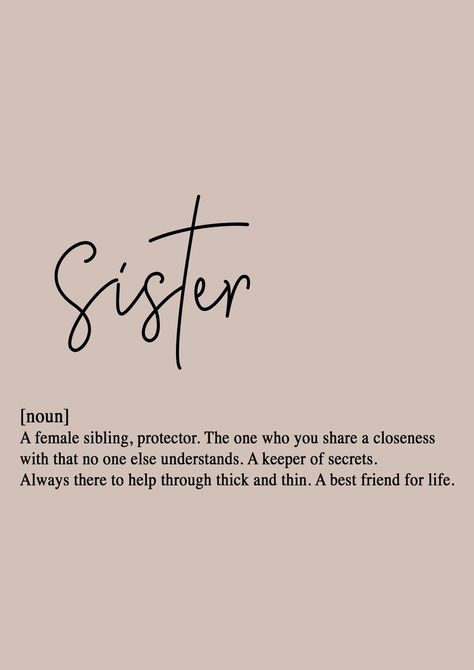 Sister Quote Print Dusky Pink Sister Print Personalised - Etsy UK Sister Quotes, Art, Instagram, Ideas, Motivation, Sisters Quotes, Heartfelt Quotes, Sister Friend Quotes, Sister Friendship Quotes