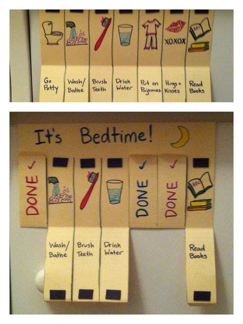 Magnetic Chore Flip Chart Parents, Organisation, Montessori, Bedtime Routine Chart, Bedtime Chart, Toddler Bedtime Routine Chart, Bedtime Routine, Kids Bedtime Routine, Toddler Bedtime Routine