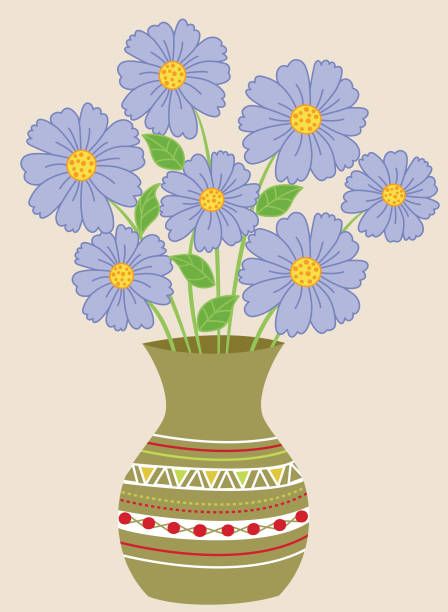 Flowers, Flower Vase Drawing, Flower Vases, Flower Images, Flower Drawing, Colorful Flowers, Flower Drawing Design, Vase, Flower Clipart