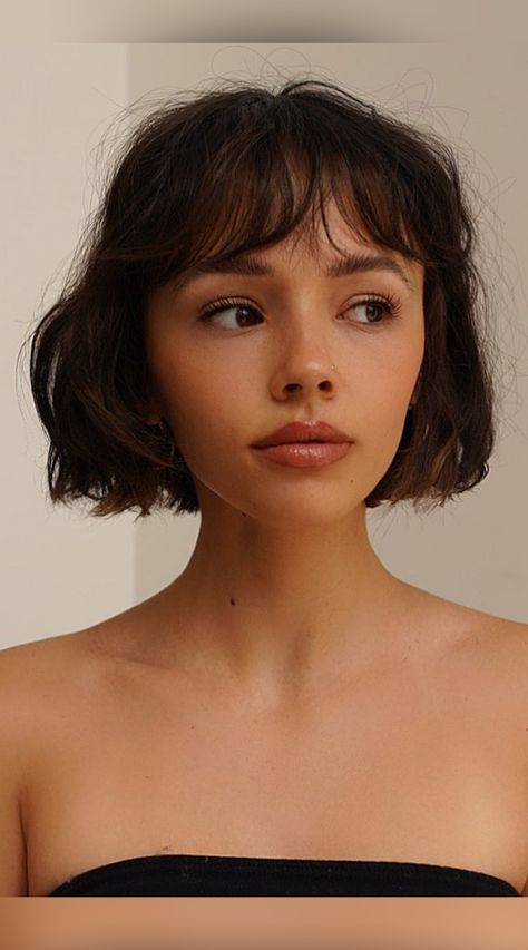 Before your next salon visit, browse our photo gallery to see the various ways curtain bangs are worn on short, medium, and long hair! (Photo credit IG @bescene) Short Hair With Bangs For Round Faces, Medium Short Haircuts, Chin Length Hair, Medium Hair Styles, Short Hair Cuts For Women With Bangs, Bangs Medium Hair, Medium Short Hair, Short Hair Long Bangs, Hair Type