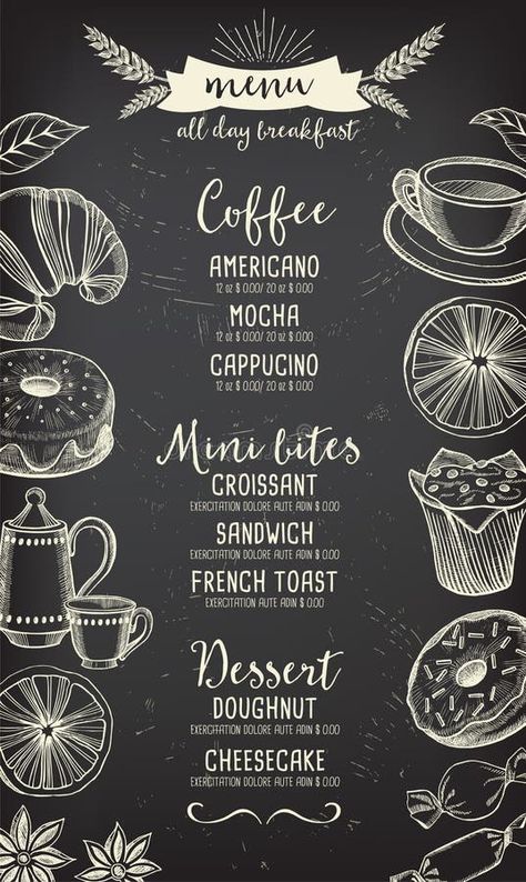 Vintage, Design, Coffee Menu, Coffee Shop Menu, Coffee Menu Design, Cafe Menu Boards, Cafe Chalkboard, Coffee Shop Menu Board, Coffee Shop Signs