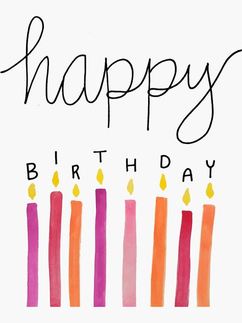 "happy birthday candles pink" Sticker by areckewey | Redbubble Birthday Greetings, Happy Birthday Cards, Happy Birthday Greetings, Happy Birthday Ecard, Birthday Stickers, Birthday Cards, Happy Birthday Messages, Birthday Messages, Happy Birthday Wishes Cards