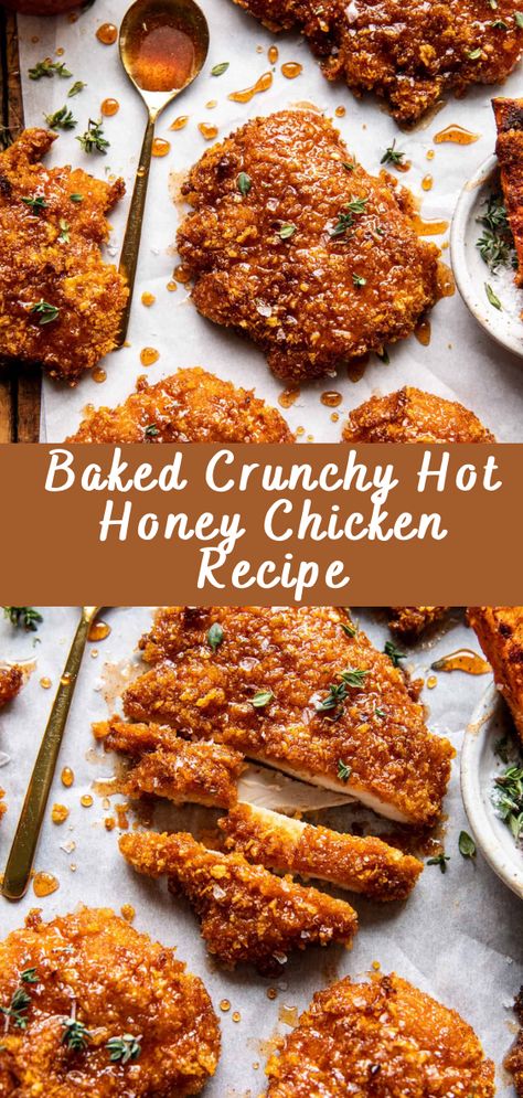 Baked Crunchy Hot Honey Chicken Recipe If you’re looking for a dish that combines the irresistible combination of crispy, crunchy chicken with a sweet and spicy kick, this Baked Crunchy Hot Honey Chicken is the perfect choice. It’s easy to make, healthier than deep-fried alternatives, and packed with flavor. Let’s dive into the recipe! Ingredients: […] The post Baked Crunchy Hot Honey Chicken Recipe appeared first on Cheff Recipes. Ideas, Crispy Honey Chicken, Crispy Fried Chicken, Crispy Baked Chicken, Crispy Chicken, Crispy Chicken Recipes, Honey Fried Chicken, Crispy Chicken Breast, Oven Fried Chicken