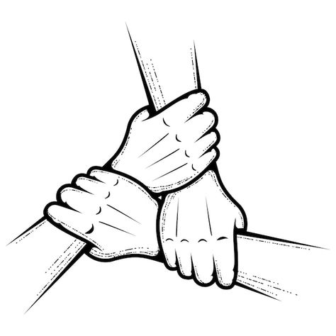 Three hands holding each other join hand... | Premium Vector #Freepik #vector #solidarity #unity #union #hands-together Hand Tattoos, Helping Hands Logo, Unity Drawing, Join Hands, Hand Holding Something, Hand Holding, Hand Photo, Hand Illustration, Hands Together
