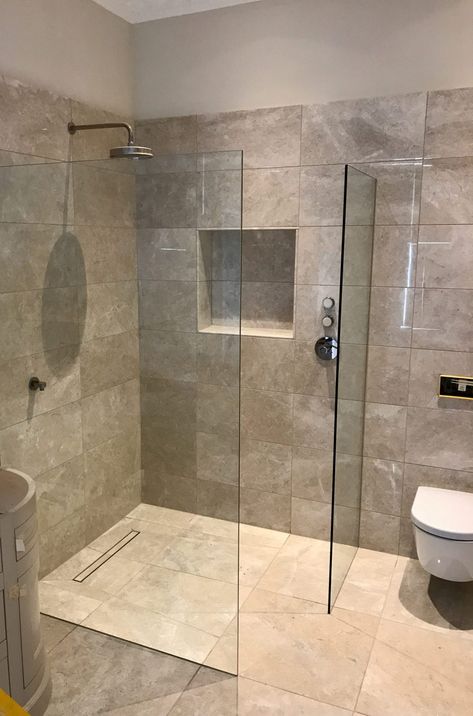 Bath, Ensuite Shower Room Ideas, Bathroom Large Tiles, Ensuite Shower Ideas, Master Ensuite Bathroom, Modern Shower Room, Shower Tiles, Large Tile Bathroom, Ensuite Bathroom Designs