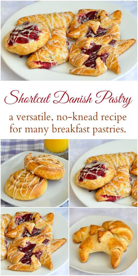Danish Pastry - the easy way to make Fruit Danish & more.  Get the shortcut recipe for danish pastry dough that doesn't even have to be kneaded. Use it for Fruit Danish, Pinwheels, Turnovers, Crescents and more. Pizzas, Desserts, Danish Pastry Dough, Pastry Dough Recipe, Pastry Dough, Danish Pastry, Pastry Recipes, Danish Dough, Pastry