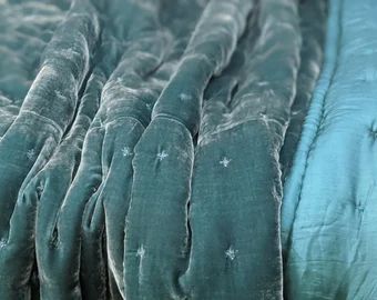 Patchwork, Velvet Throw Blanket, Velvet Comforter, Wedding Bed, Silk Blanket, Ruffle Linen, Silk Quilt, Velvet Blanket, Velvet Quilt