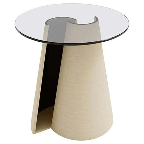 Contemporary Round Side Table in Solid Wood and Glass Top Matte Natural Finish For Sale Design, Home Décor, Round Side Table, Modern End Tables, End Tables, Side Table, Wood Glass, Table, Solid Wood