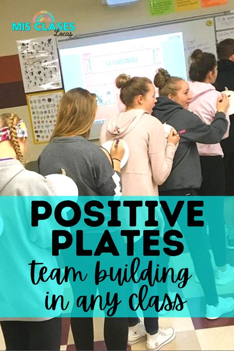 Positive Plates - a team building activity for any class or youth group! Classroom Community Building Activities, Office Team Building Activities, Classroom Team Building Activities, Teacher Team Building Activities, Teacher Team Building, Office Team Building Games, School Team Building Activities, School Team Building