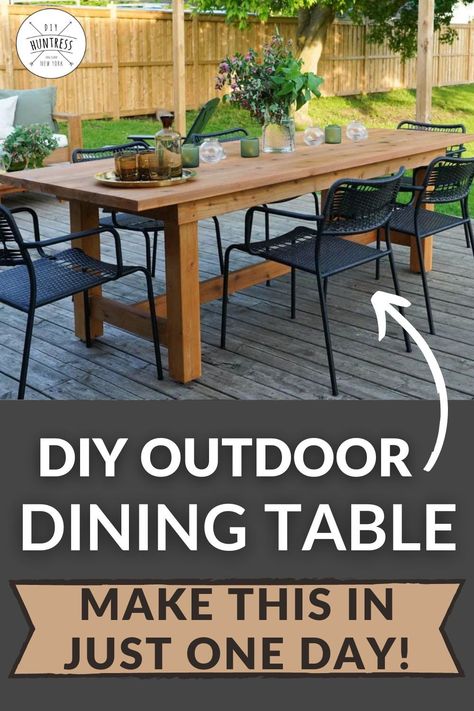 Outdoor, Outdoor Table Plans, Diy Patio Tables, Diy Patio Table, Outdoor Dining Table Diy, Diy Patio Furniture, Backyard Dining Table, Diy Outdoor Table, Diy Outdoor Furniture