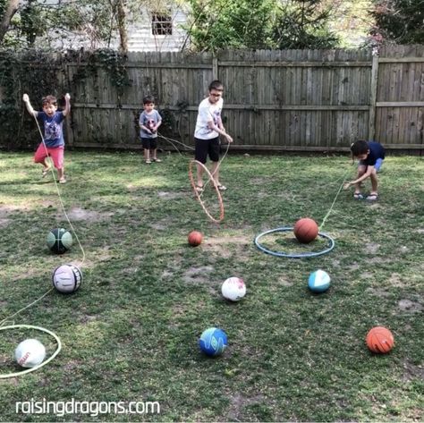 Hooks Hoop Games, Camp Wide Games, Ocean Themed Pe Games, Kid Outdoor Games, Outdoor Games Ideas, Easter Physical Activities, Survivor Style Games, Outdoor Games Kids, Out Door Games For Kids