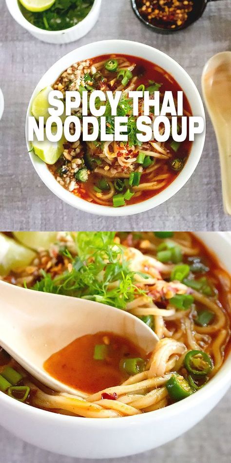 Spicy Asian Noodle Soup, Spicy Noodle Soup, Spicy Noodle Soup Recipes, Asian Noodle Soup Recipes Easy, Spicy Thai Noodle Soup, Asian Noodle Soup Recipes, Noodle Soup Recipes Asian, Thai Curry Noodle Soup, Thai Spicy Noodle Soup