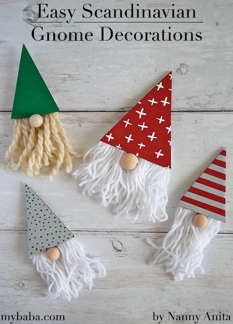 Christmas Crafts, Diy, Easy Christmas Diy, Easy Christmas Crafts, Easy Christmas Ornaments, Gnomes Crafts, Gnome Ornaments, Christmas Crafs, Easy Kids Christmas Crafts