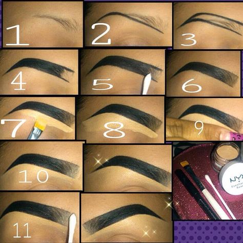 How To Draw On EyebrowsAlways start of by drawing a line underneath then colour in.   Thanks please like share and save  By Emily All ⛄️❄️ Rambut Dan Kecantikan, Maquillaje De Ojos, Makeup Goals, Make Up, Perfect Eyebrows, Black Girl Makeup Tutorial, Face Makeup Tips, Brow Makeup, Eyebrow Makeup Tips