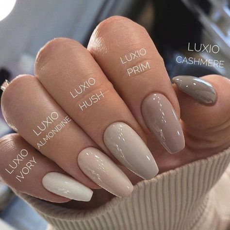 Luxio is 100% pure gel that is odorless and solvent free. Because it is not mixed with polish like some other brands, it offers more durability, ease of use, and consistency you can rely on. Formulated to coat and protect the natural nail, Luxio delivers ease of application along with maximum control. Luxio is the perf Gel Polish, Pedicure, Gel Polish Colors, Gel Powder Nails, Gel Nail Polish, Gel Nail Color Ideas, Gel Manicure, Powder Nails, Gel Manicure Nails