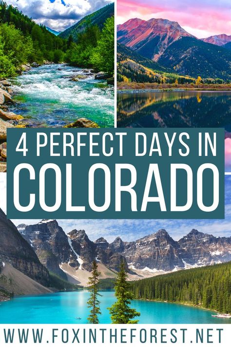4 Days in Colorado : Ultimate Colorado Road Trip Colorado, Denver, Vacation Ideas, Colorado Travel Guide, Colorado Springs Things To Do, Colorado Vacation Spots, Road Trip To Colorado, Colorado Travel, Colorado Vacation
