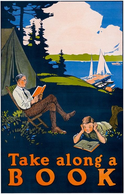 31 Vintage Posters That Demand You Pick Up a Book | Literary Hub Vintage, Camping, Retro, Retro Vintage, Art, Books, Picture Quotes, Reading, Book Posters