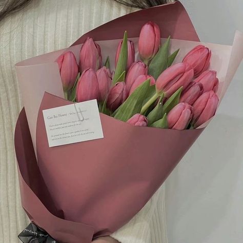 #tulip #pink #flower Ideas, Bonito, Pink Tulips Bouquet, Pretty Flowers, Pink Tulips, Flowers Bouquet Gift, Flower Aesthetic, Flowers Bouquet, Beautiful Flowers