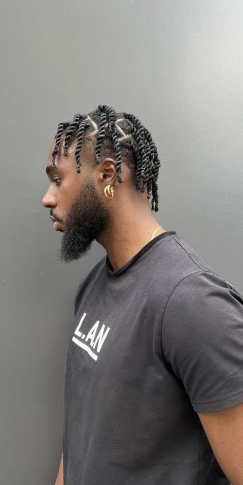 12 Trending Twists for Men (Video + Gallery) | Men's Hairstyle Ideas Inspiration, Haar, Afro, Mens Braids Hairstyles, Peinados, Mens Twists Hairstyles, Black Men Hairstyles, Fade Haircut, Braid Styles For Men