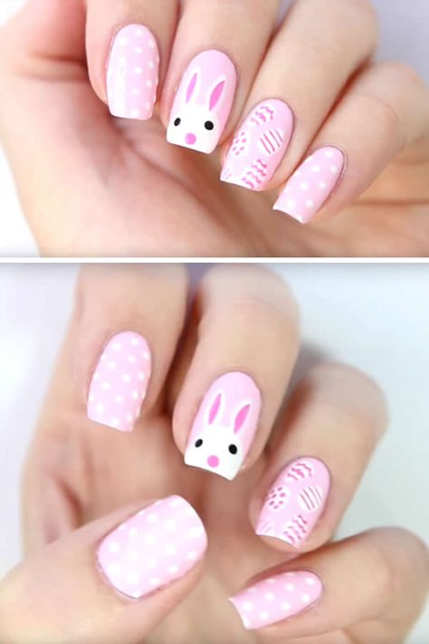 EASY Easter Nails – Simple Spring Nail Design – Cute DIY Nail Art Nail Art Designs, Easter Nail Designs, Easter Nail Art Designs, Easter Nail Art, Spring Nail Art, Cute Spring Nails, Diy Nails, Easy Nail Art, Bunny Nails