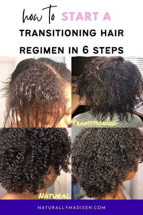 When you start transitioning to natural hair, it's important to have a consistent regimen in place. In this post, find important steps to include in your transitioning hair regimen. Following these will help you to achieve healthy natural hair in the future! Big Chop, Hair Growth, Hair Growth Tips, Natural Hair Journey, Relaxed Hair Journey, Transitioning To Natural Hair, Relaxed Hair Regimen, Transitioning Hair, Hair Health