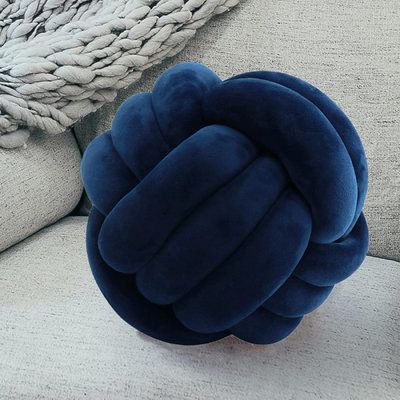 Please allow a 1~2cm deviation because the knotted pillows are all handmade and vacuumed packages, the knot balls can be adjusted after you receive them. Size: 7.87" x 7.87", Color: Navy | Dakota Fields Cee Velvet Throw Pillow Velvet in Blue / Navy | 7.87 H x 7.87 W in | Wayfair Velvet Throw Pillows, Blue Throw Pillows, Throw Pillows, Throw Pillow, Blue Pillows, Velvet Throw, Colourful Cushions, Blue Bed Pillows, Blue Cushions