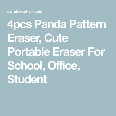 4pcs Panda Pattern Eraser, Cute Portable Eraser For School, Office, Student Cute, Panda, Pattern, Student, School, Discover, Office, Eraser, School Office