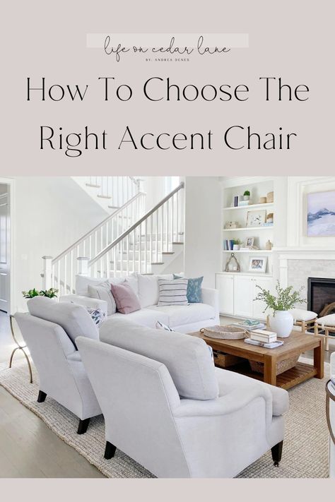 Popular, Accent Chairs For Living Room, Transitional Living Rooms, Small Living Room Chairs, Side Chairs Living Room, Comfortable Accent Chairs, White Accent Chair, Modern Farmhouse Living Room, White Couch Living Room